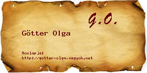 Götter Olga névjegykártya